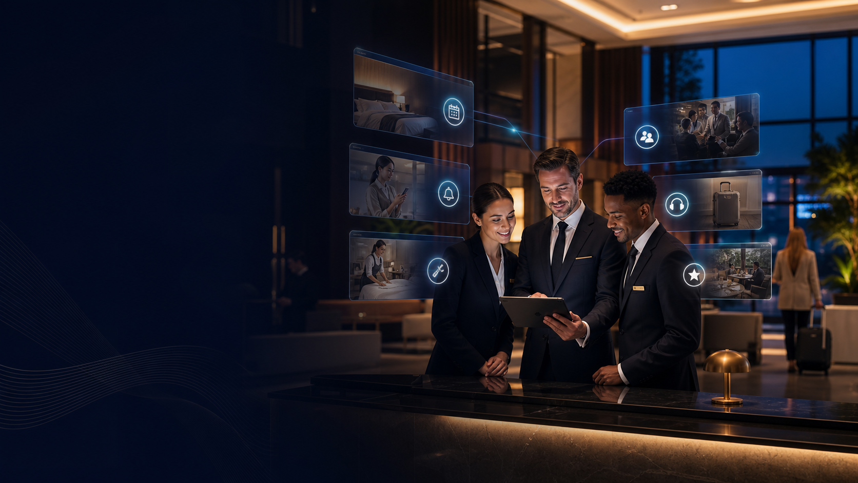 Hospitality connected business system visual